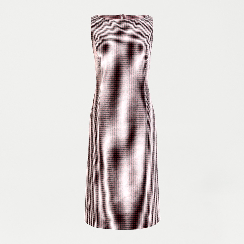 New J. Crew Midi sheath dress in checked cotton